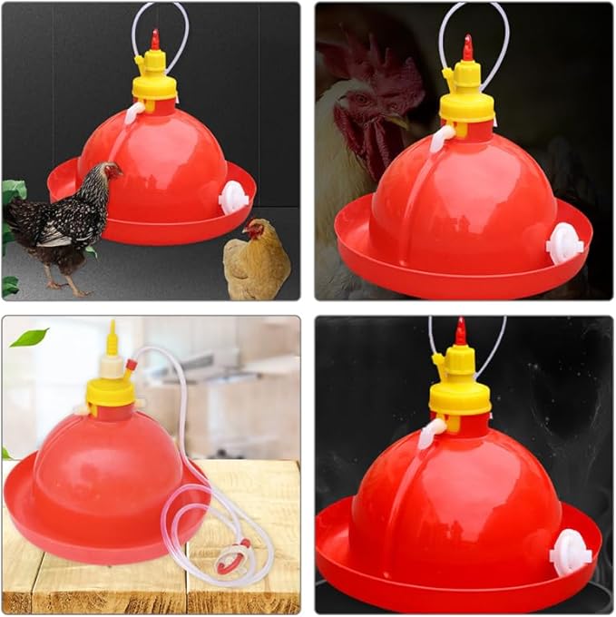 BESPORTBLE Automatic Chicken Waterer Set for Poultry Farm Large Capacity Feeder Waterer Kit Easy Install Clean Random - 13.78X13.78X12.20 Inch