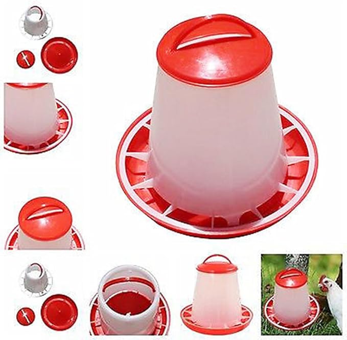Duck Feeder, 15Kg Bpa Free Durable Plastic Chicken Feeders with Carry Handle,Large Capacity No Spill Top Fill Hanging Chicken Feeder for Quail Ducks Turkeys Chickens Ducklings Baby Chicks