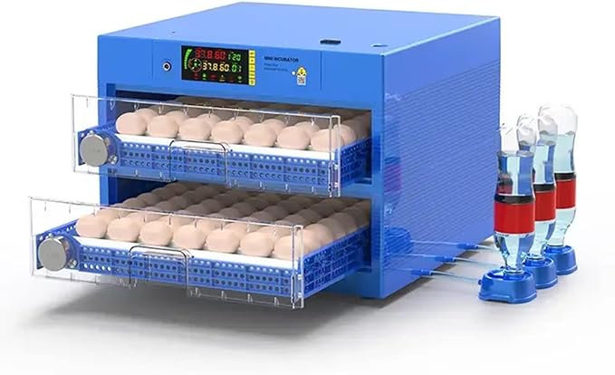128 Eggs Automatic Egg Incubator, LED High-Efficiency Automatics Egg Turning & Temperature Control, Automatic Ventilation Egg Incubators for Hatching Chicken Duck Goose Birds (128 Egg)