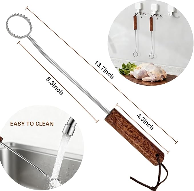 Poultry Processing Kits, Include Medium Size Chicken Cone, 50 Pack Poultry Shrink Bags, A Lung Scraper of Chicken Processing and A Pair of Gloves, Convenient for Chicken Processing