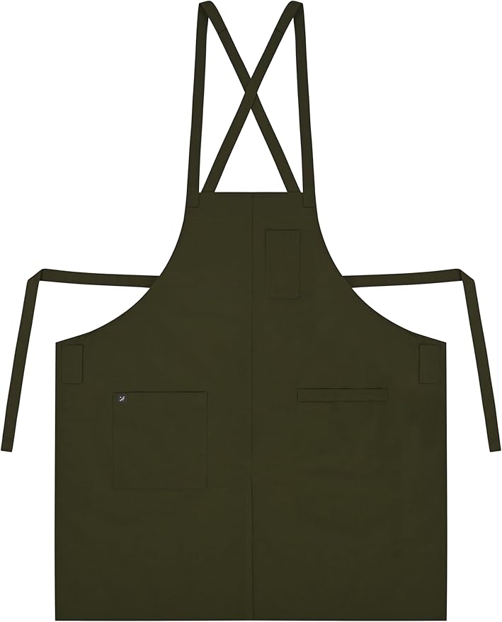 Chef Bib Aprons for Women and Men (Standard Dry Guard AA2095 & AA2095X) - Neck Strap Apron with Pockets 33"