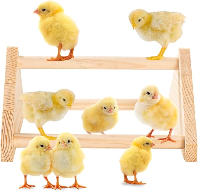 Chicken Perch for Coop - Roosting Bars for Chickens - Chick Brooder Perch & Enrichment Toys for Hens - Safe Wooden Adjustable Roosting Perch for Baby Chicks and Adult Chickens Accessories(Shape-4)