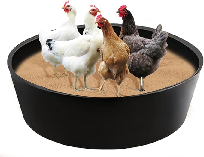 Adjustable Chicken Dust Bath Tub, Bottomless Design Wear-Resistant, Chicken Coop Cleaner Container, for Farms Rooster Poultry Pool Lawn Yard