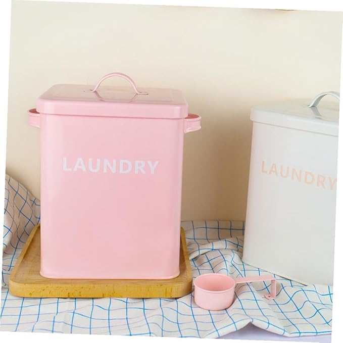 Mobestech Pet Food Storage Bucket with Airtight Seal and Measuring Cup, Metal Grain Storage Bin for Dog and Cat Food, Moisture-proof Rice Container Suitable for Household Use, Pink
