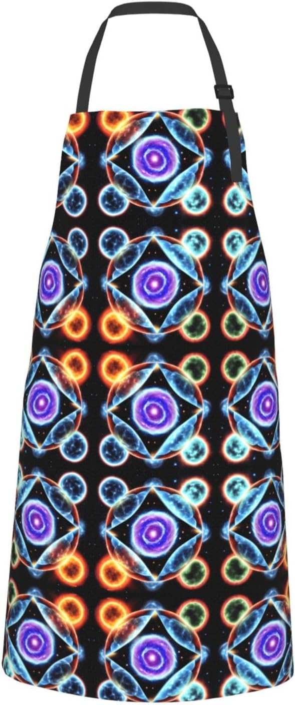 Multidimensional Space Heavy Duty Waterproof Apron with Pockets for AdultsResistant Grilling, Gardening, Painting