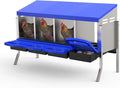 Chicken Nesting Box 4 Hole, Galvanized Steel Nest with Roll Away Egg Collection & Swing Perch, Easy-Clean Laying Box for Hens, Heavy Duty Design for Chicken Coop