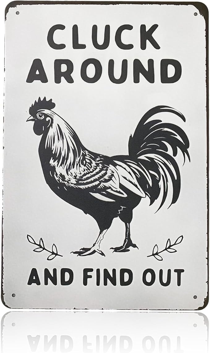 Vintage Metal Signs Chicken Coop Signs for Farm Yard Decor, Tin Sign for Home Farm Chicken Coop Farmhouse Kitchen Garden Decor 8 X 12 Inch