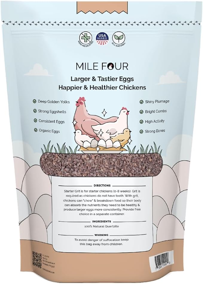 Starter Chicken Kit - Feed & Grit - Starter Chick Mash 2 lbs., Non-GMO, USA Grown, 21% Protein, Corn-Free, 100% Natural Mineral Chick Grit 4 lbs.