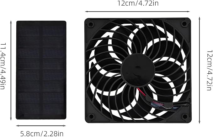 Solar Exhaust Fan,0.8w 4v Energy-Saving Ventilation | Solar Greenhouse Fan Outdoor Gear - for Outdoor Camping Fishing Barbecue Tent Greenhouse Chicken Coop