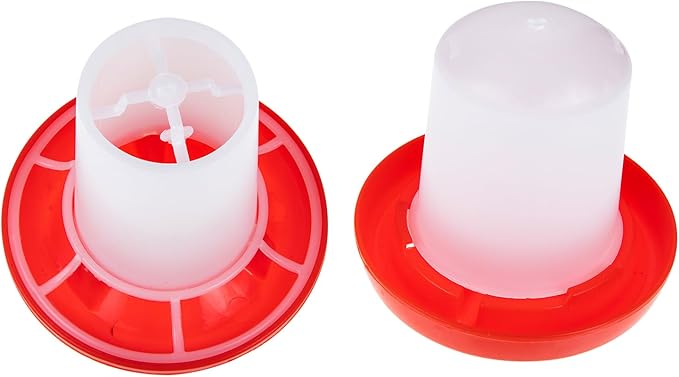 Chicken Feeder and Waterer Set Ducklings Quail Feeders Poultry Baby Chick Plastic Drinker and Waterer Kit for Farm and Brooder Use 4" X 3.5"