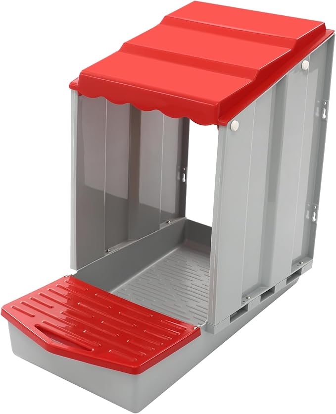 Chicken Nesting Box, 3 Compartments PP Nesting Box, Wall Mountable Nesting Boxes with Inclined Top, Drain Holes & Resting Platform for Chicken and Poultry to Collect Eggs