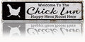 Rustic Farmhouse Style Chicken Coop Sign, Metal Outdoor Chicken House Signs, Chick Inn signs, Retro Metal Tin Sign, Farmhouse Decor, Backyard Hen House Gift 15.8x4 Inch