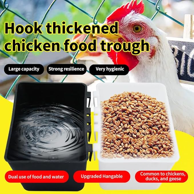 Hanging Chicken Feeder - No Waste Poultry Feeder Trough Waterer Cups No Mess Hanging Chicken Feeder Trough for Hens,Chicks, Ducks.