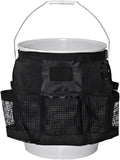5 Gallon Bucket Tool Organizer Bag, Multi-Purpose Car Bucket Wash Tool with Mesh Storage Pockets, Universal Vehicle Cleaning Supplies Accessories for Home, Gardening, Fishing
