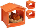 Chicken Nesting Boxes Egg Laying Nest Box for Chicken Coop, Easy to Assemble & Versatile Use for Hens, Ducks, Orange 3 Packs