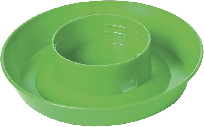 Little Giant® Screw-On Poultry Waterer Base | Heavy Duty Plastic Water Tray Base for Container | Chicken Waterer Screw on Base (Lime Green, 1 Count)