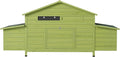 Wooden Chicken Coop for 2-4 Chickens, 69.9" Large Chicken House Poultry Pet Hutch with 2 Sides Nesting Boxes, Outdoor Chicken Tractor with 2 Free-Range Doors Leakproof Tray, Green