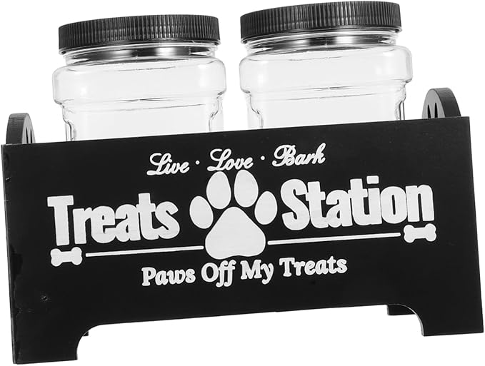 YARNOW 1set Farmhouse Wooden Dog Food Storage Box Airtight Canister Holder for Pet Treats and Snacks Capacity Organized Design for Easy Access for Multiple Pets
