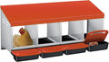4 Compartment Metal Chicken Nesting Box, Automatic Roll-Out Egg Collection, Waterproof Galvanized Steel Laying Box with Perch & Wall Mount, for Hens Ducks Rabbits