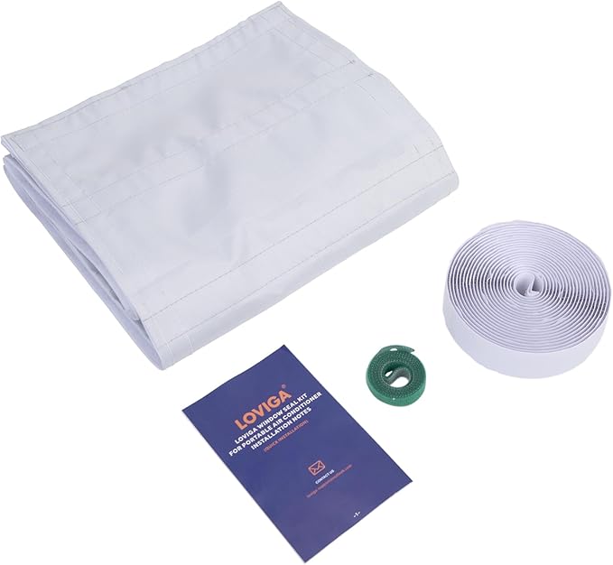 Loviga Portable AC Window Vent Kit, 100% Sealing Window Kit Seal Kit for Portable Air Conditioner AC Unit Clothes Dryer, 9X40 Inch Length Adjustable, Waterproof, No Drilling
