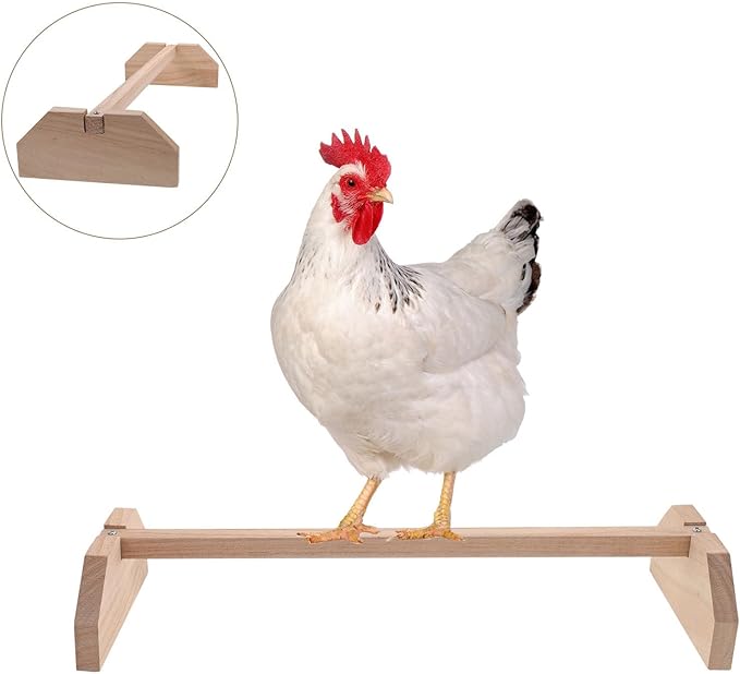 Chicken Jungle Gym Roosting Bar: Wooden Standing Perch Ideal for Backyard Coops, Farms, Easy to Assemble and Clean, 15.7 X 5.9 X 2.6 in
