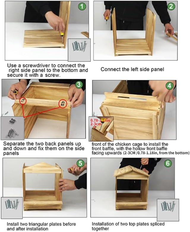 Wooden Chicken Nesting 32x29x38cm Portable Chicken Coop with Detachable Ramp, Indoor/Outdoor Hen House for Egg Laying - Can be Wall-Mounted or Ground Use, Easy Clean Poultry Supplies for Backyard Farm