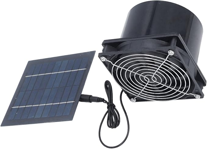 Haofy Solar Powered Exhaust Fan 12V DC Efficient Solar Energy with Design for Greenhouse Chicken Coop Shed Barn Outdoor Ventilation