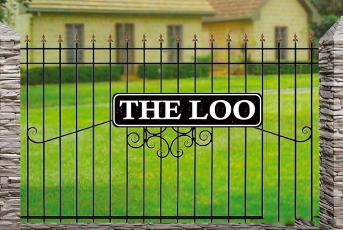 The Loo Vintage Metal Sign - Rustic Bathroom & Restroom Decor, 16" x 4"
