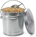 6-Gallon Galvanized Steel Storage Can with Locking Lid, Airtight Metal Container for Pet Food, Bird Seed & Charcoal, Outdoor Weather-Resistant Design