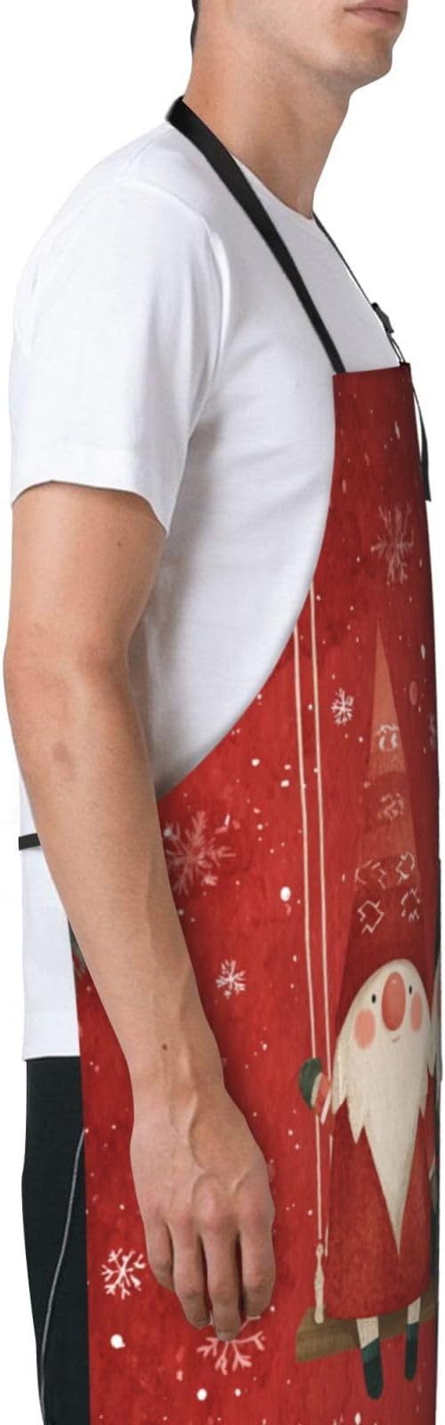 Shark Jumping Home Aprons 2 Pockets 33"×28" for Men Women, Ocean Sea Waterproof Kitchen Cooking Bib