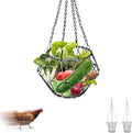 Hanging Chicken Feeder,12 in Large Foldable Chicken Feeder, Poultry Vegetable Fruit Feeding Holder with Hanging Chain(1 Pack)