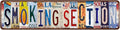 Vintage Smoking Section Wall Decor Ashtray Street Signs Metal Tin Signs 16 x 4 Inches