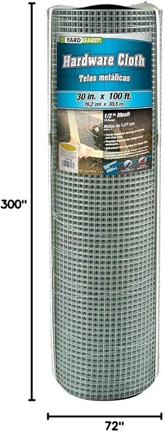 YARDGARD 308408B Mesh Poultry Netting, 6 Foot x 25 Foot, Galvanized