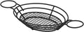 G.E.T. 4-38822 11 x 8 Oval Basket and 2 Holders, Clipper Mill, Iron Powder Coated, Black (Sauce Cups Sold Separately)