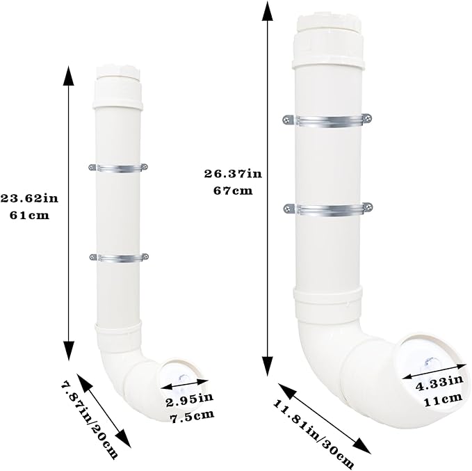 2-Pack Chicken Feeders No Waste, Chicken Feeder Kit with a Big One and a Small One, Automatic Chicken Feeder for Chicken Coop, PVC Gravity Poultry Feeders for Chickens, Ducks, Turkeys, Geese