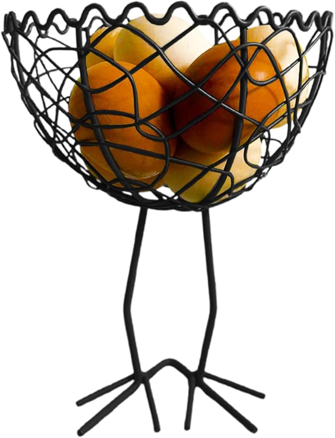 Iron Mesh Storage Basket, With Vintage Farmhouse Design, 15x15x21cm, Metal Wire Collecting Basket, Fruit And Bread Holder, E Rust-Resistant Material, For Fruit, Bread, Easter, Dining, Farmhouse