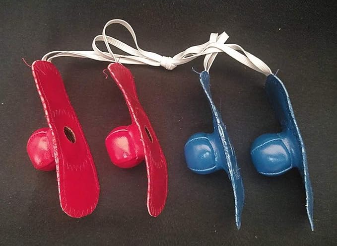 A.D.P. Rooster Booster Protection Chicken Mitt Safety Poultry Bird, Botas para GALLOS BREEDING Supplies 2 Pairs Color Blue & Red, Leg Protect & Care, Handmade