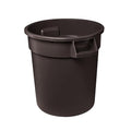 Feed and Seed Storage Container, 44 Gallon Brown Round Commercial Trash Can/Ingredient Bin, Food Storage Plastic Bin, Use in Agricultural, Gardening, or Household