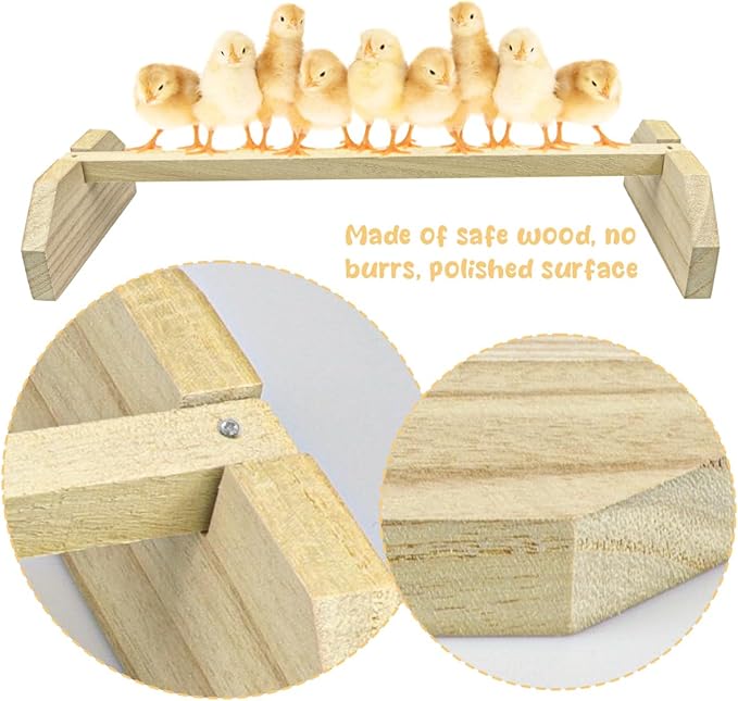 2pcs Wooden Chicken Perch Roosting Bar Chick Jungle Gym Perch Stand for Large Bird Baby Chicks Parots
