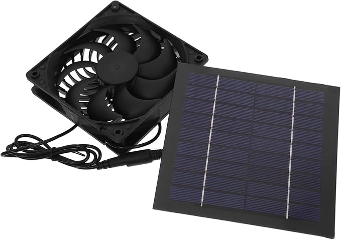 Mipcase Durable Solar Panel Fan for Pet House Chicken Coop Portable Cooling Ventilation System for Dogs Cats and Livestock Lightweight Easy to Install for Summer Use