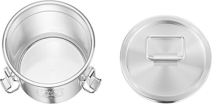 Stainless Steel Dog Food Storage Container 6L/1.59Gal Airtight Pet Food Storage Container with Lid to Keep Fresh Large Pet Food Storage with 3 Locking Latches for Cat Food Chicken Feed Rice Easy Clean