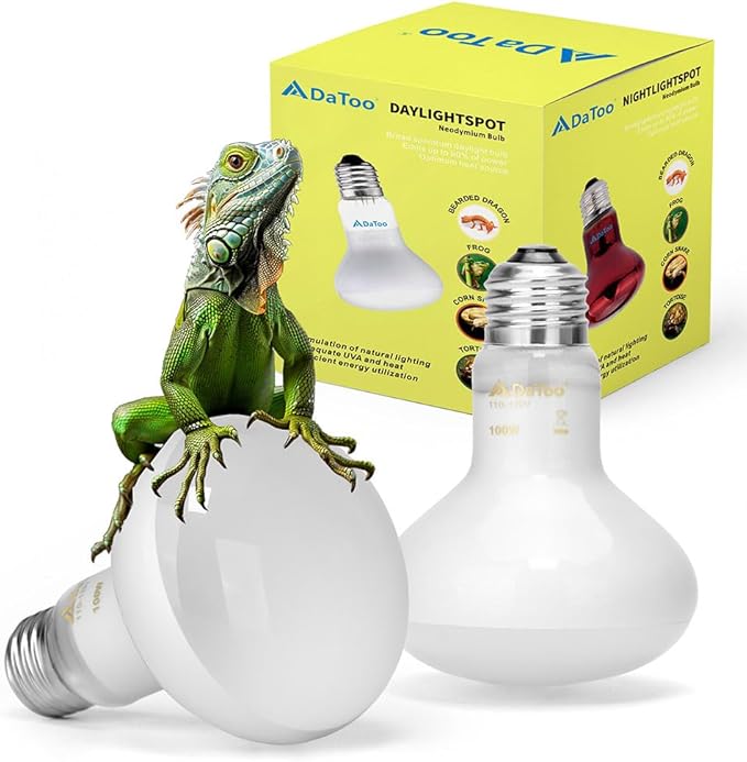Reptile Heat Lamp 100W Amphibians Basking Light Bulb UVA Heat Lamp Bulbs Daylight Basking Spot Light for Lizards Bearded Dragon Turtles Snakes Chickens Pet Brooder (2 Pack)