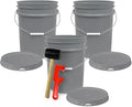 ePackageSupply 5 Gallon Plastic Bucket with Airtight Lid | Made in USA | Food Grade Bucket | BPA-Free | Heavy Duty 90 Mil All Purpose Pail | One 12" Rubber Mallet & One Lid Opener Included | 3 Pack