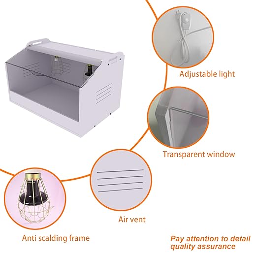 Brooder Box for Chicks ，Chick Brooder Heat up to 25 Chicks with Heat Lamp Set Brooder Box，Suitable for Chicks/Duck/Parrot/Lizard （23" X 16" X 16"）