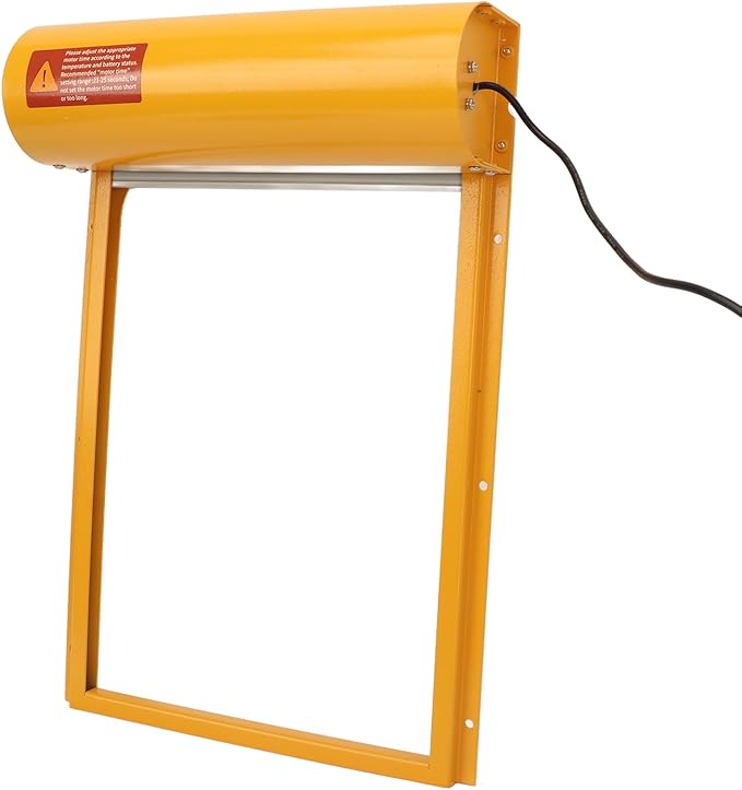 Zerodis Automatic Chicken Coop Door, Solar Powered Opener with Timer Light Sensor HD LED Display, Iron Metal Plastic Frame for Chicken Duck Goose Poultry Safety (Yellow)