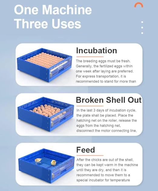 Eggs Incubator for Hatching Eggs, Automatic Egg Turning and Humidity Control, Automatic Water Adding, Egg Candler, Poultry Egg Incubators for Chicken Duck Goose Pigeon Quail (Blue, 256 Eggs)