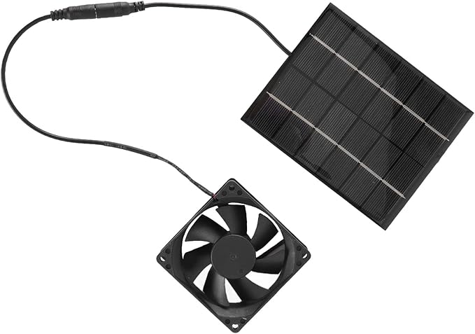 2W Solar Powered Fan Air Solar Pet Exhaust Fan Greenhouse Solar Fan Kit Solar Heater for Chicken Coop Shed Pet House