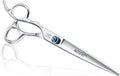 JASON Left Handed 7" Straight Dog Grooming Scissors, Premium Cats Grooming Shears Pets Trimming Kit with Offset Handle and a Jewelled Screw, Sharp, Comfortable Christmas Gift