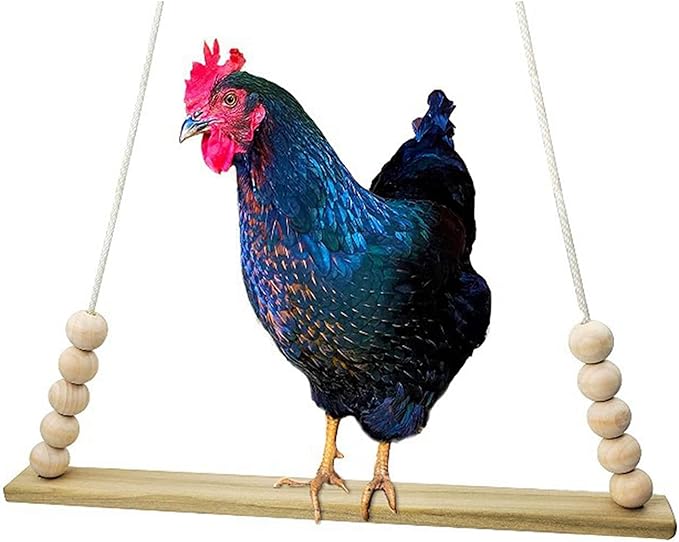 Bird Swing Wooden Hanging Chicken Swing Stand Suspension Bridge Budgie Climb Chew Toys Roosting Bar Coop Brooder Entertainment Toys Birdcage Accessories