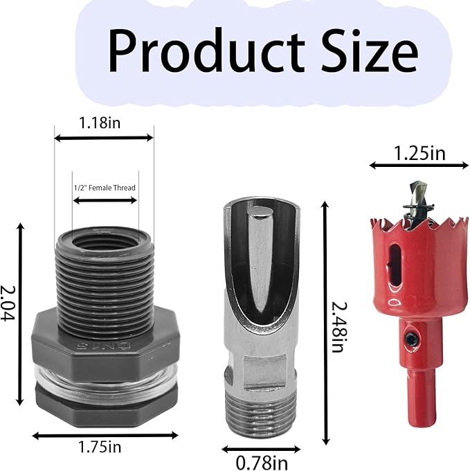 5 Pcs Automatic Pig Nipple Waterer for Barrel Kit, Stainless Steel Pig Waterer Nipples with Filter and Water Tank Connector for Livestock Hog Piglets Drinking